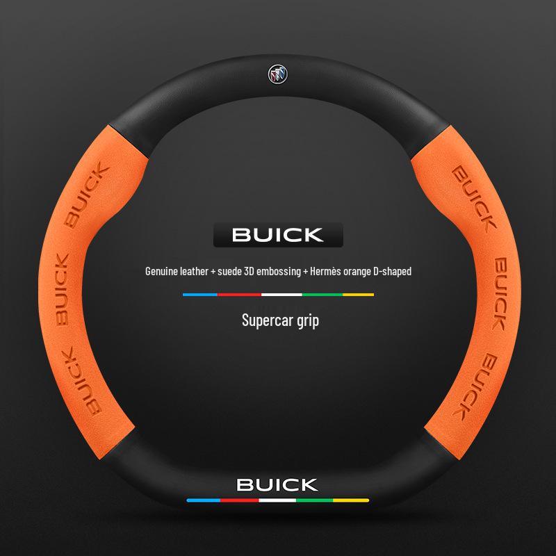 Genuine Leather Steering Wheel Cover for Buick: Encore, Verano, Excelle, Regal, LaCrosse, GL8