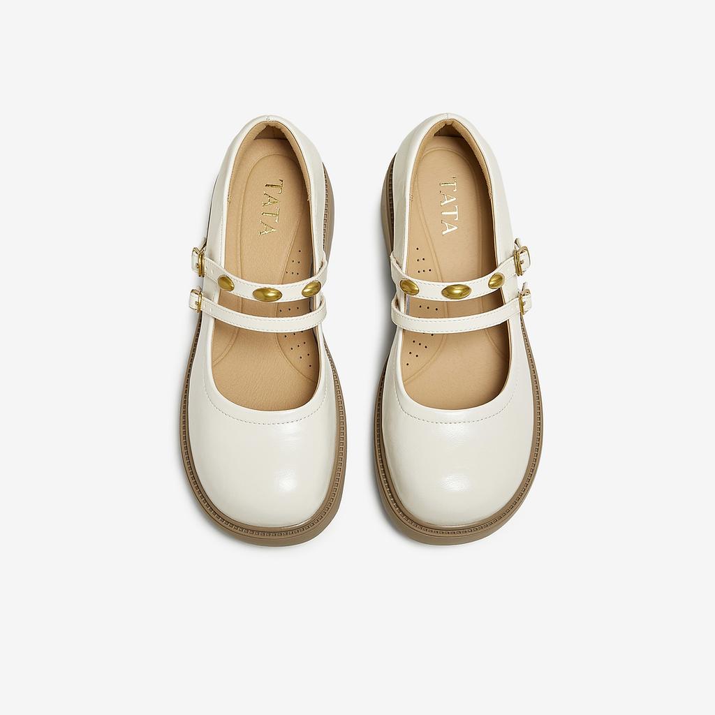 TATA/He She 2025 Autumn Shopping Mall Same Style Shallow Mouth Women's Fashion Mary Jane Shoes