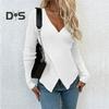 Women Sexy V-Neck Wrap Sweater Knit Top Slim Fit Pullover Long Sleeve Soft Breathable Fabric Sweater Autumn Clothing
