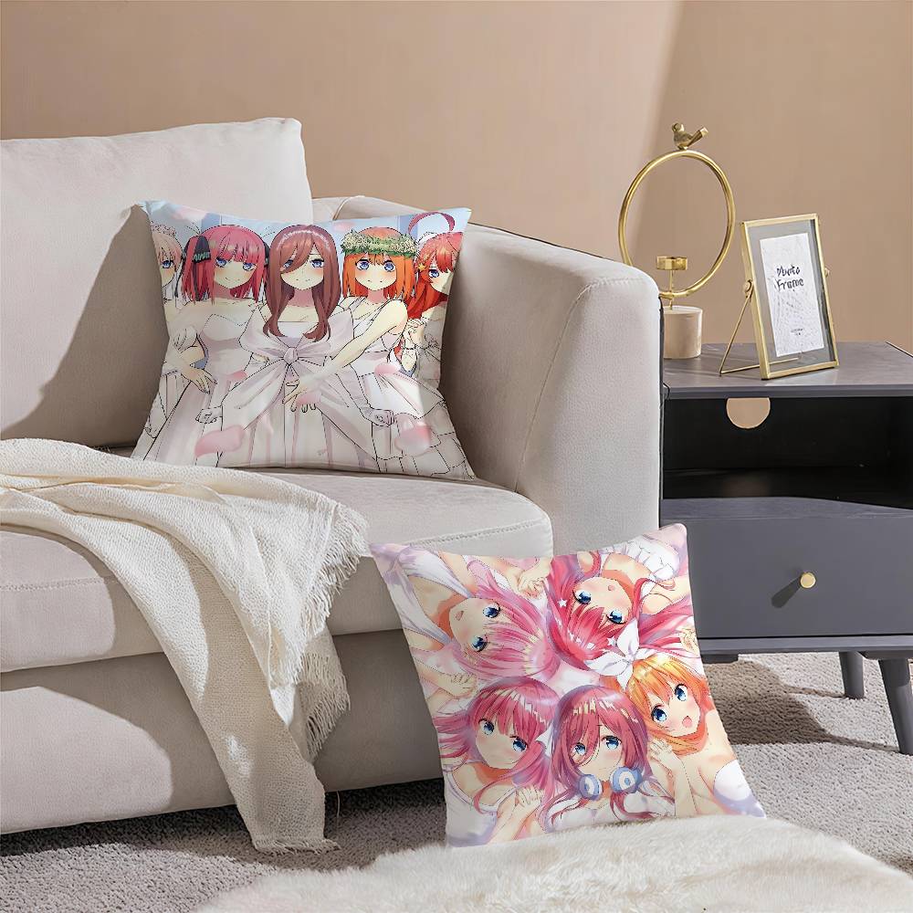 T-The Quintessential Quintuplets-MT Anime Pillow Case Printing Pillowcase Living Room Sofa Cushion Cover Bedroom Room Decor