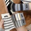 Women's Mid-Calf Retro Striped Socks - Color-Block, Korean Style, Casual, Slouchy