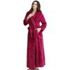Women Thicken Warm Flannel Robe Winter Long Sleeve Plush Bathrobe Sexy  Solid Color Nightgown Lounge Sleepwear Bathing Homewear