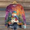 Women's Fashion Christmas Printed Long Sleeve Loose Round Neck Sweatshirt Top