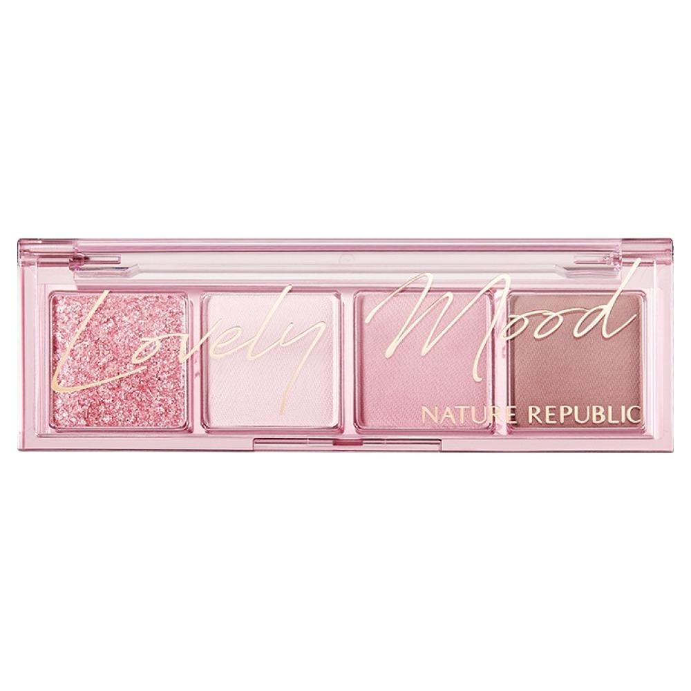 Nature Republic Ежедневная Базовая Палетка Теней для Век из 4 Цветов 03 Cool Pink Матовая Мерцающая 2,3 г
