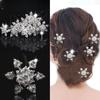 3Pcs/10PCS Wedding Party Bridesmaid Hair Jewelry Bridal Bride Silver Blue Crystal Spiral Hairs Pin Clip Snowflake Accessorie