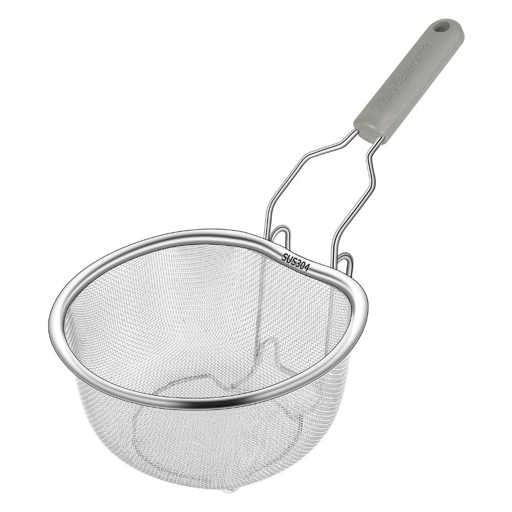 Hook Design Stainless Steel Fry Basket Heat-resistant Noodle Drainer Hot Pot Strainer Home