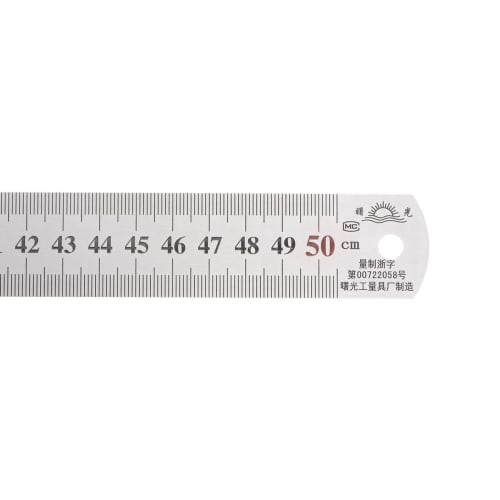 uxcell Stainless Steel Ruler, Straight Edge Measuring Tool for Woodworking, Painting, and Crafts, 50cm Long x 0.7mm Thick x 29mm Wide, Silver Tone