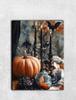 Metal Interior Pumpkin Plaque for Halloween 20x30cm