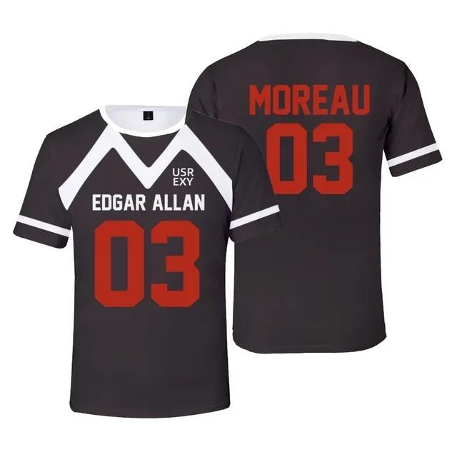 Новая футболка Foxhole Court Edgar Allan Ravens Lacrosse Jersey для косплея MORIYAMA KNOX 3D для мужчин/женщин, одежда, топы для лакросса