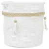Panier de rangement - VIDAXL - Ø38x36 cm - 100% coton - Blanc - Design élégant avec pompon