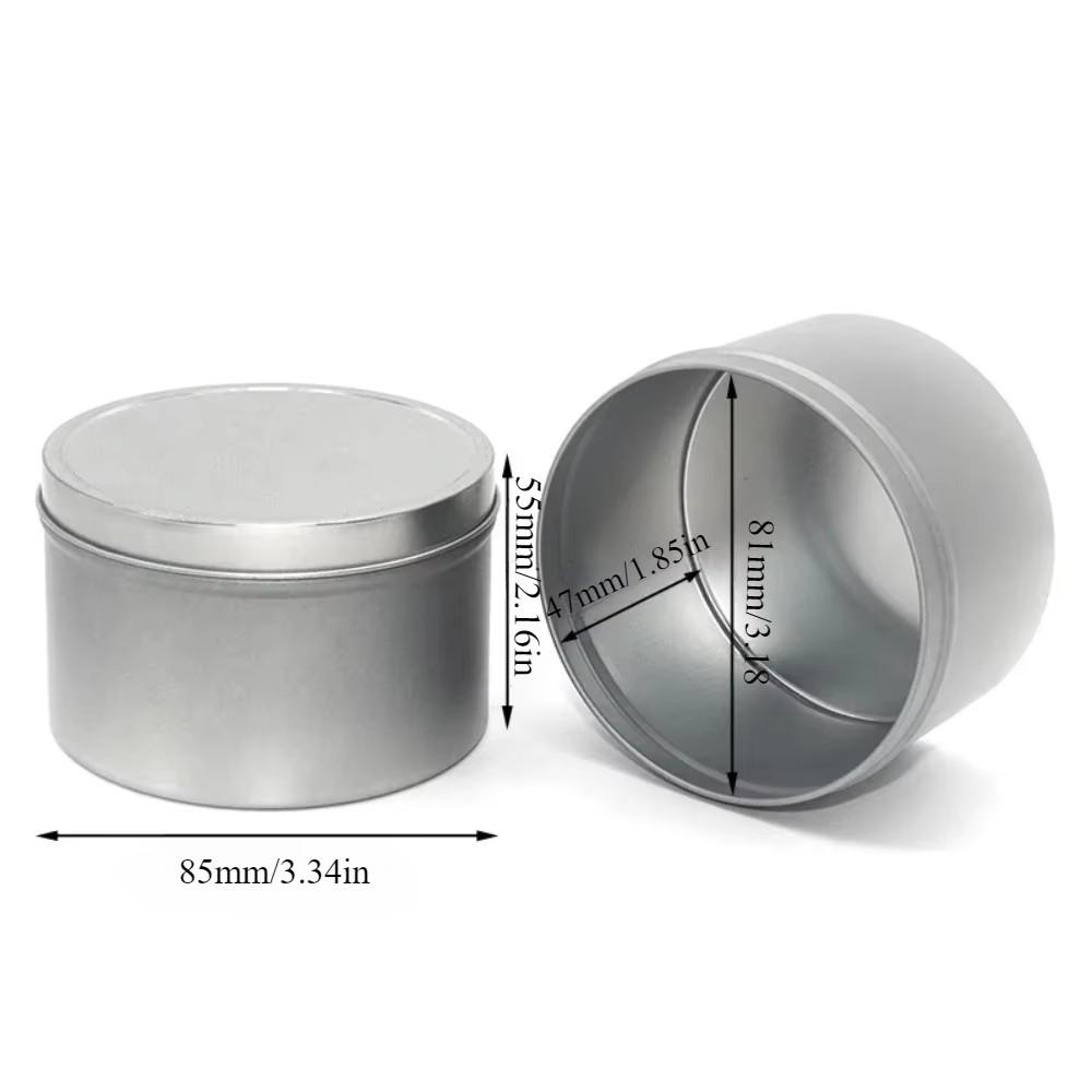 Серебряные банки для свечей Изготовление свечей Металлическая коробка Пустые банки с металлическими крышками Цилиндрический контейнер для свечей Хранение ювелирных изделий Подарки на день рождения своими руками