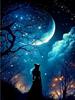 Fantasy Starry Sky Halloween Diamond Painting New Collection 2024 Witch Moon Magic Diy Full Drill Rhinestone Embroidery Arts Mosaic Cross Stitch Kits