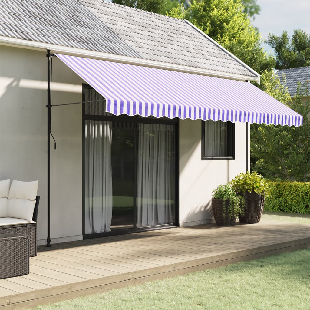 Awning Valance Blue and White Striped 4.5 m