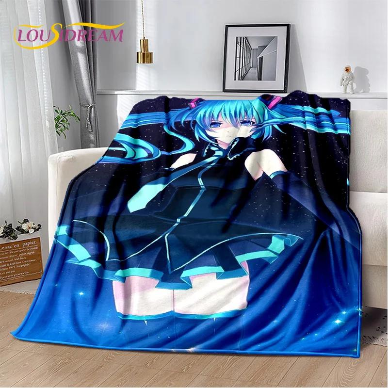3D Cute M-Mikuu Cartoon Music Characters Blanket,Soft Throw Blanket for Home Bedroom Bed Sofa Picnic Office Cover Gift Kids