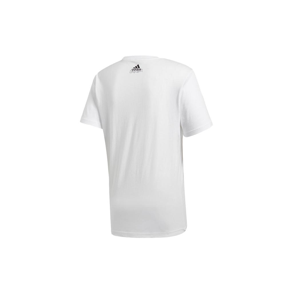 Adidas Спортивная футболка с круглым вырезом и коротким рукавом с принтом Doodle, мужские топы, белые FN1715