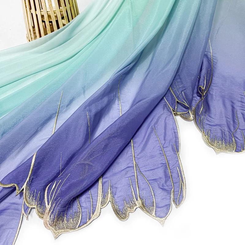 150x100cm Embroidery Lotus Leaf Soft Fabric DIY Hanfu Shirts Doll Cloth Chinese Style DIY Sewing Craft Organza Tulle Fabric New