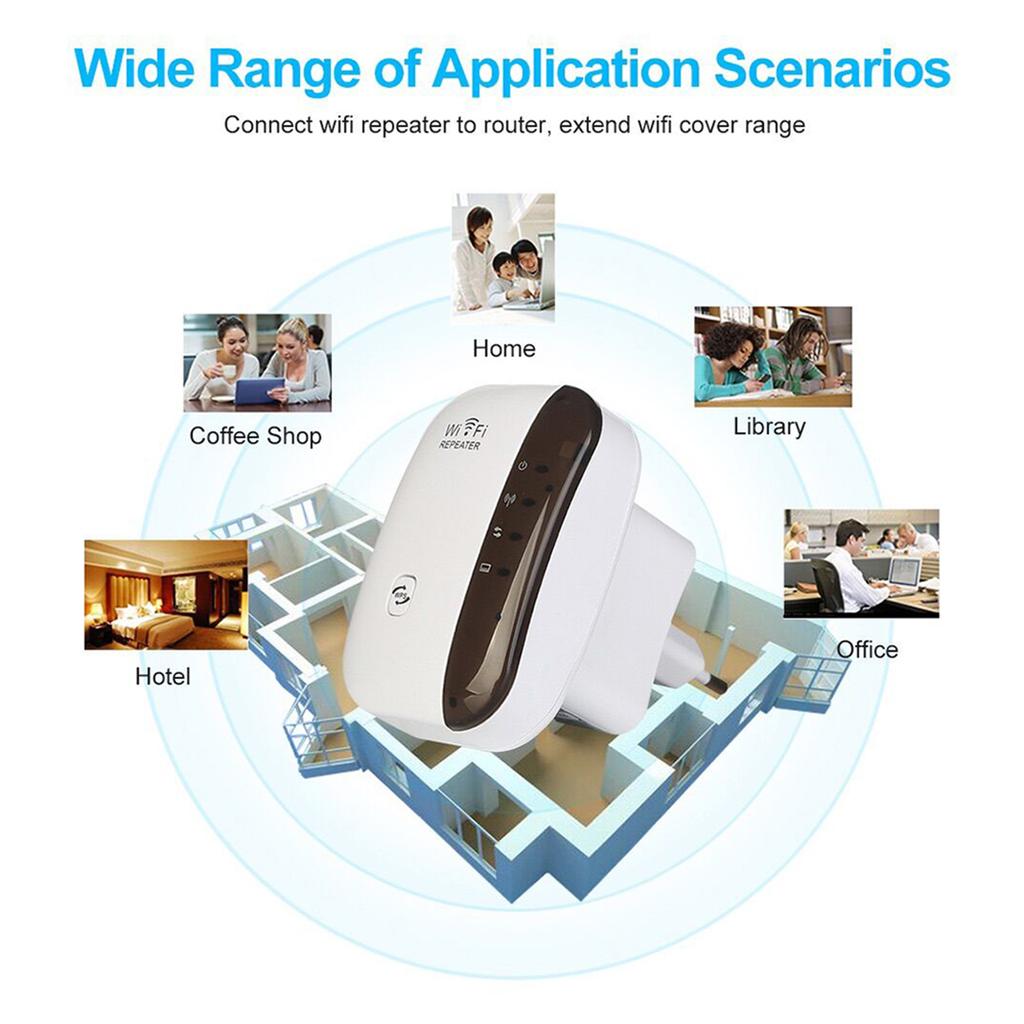 WiFi Signal Amplifier Wireless Repeater 300M WiFi Enhancer WiFi Range Extender for Home Office EU