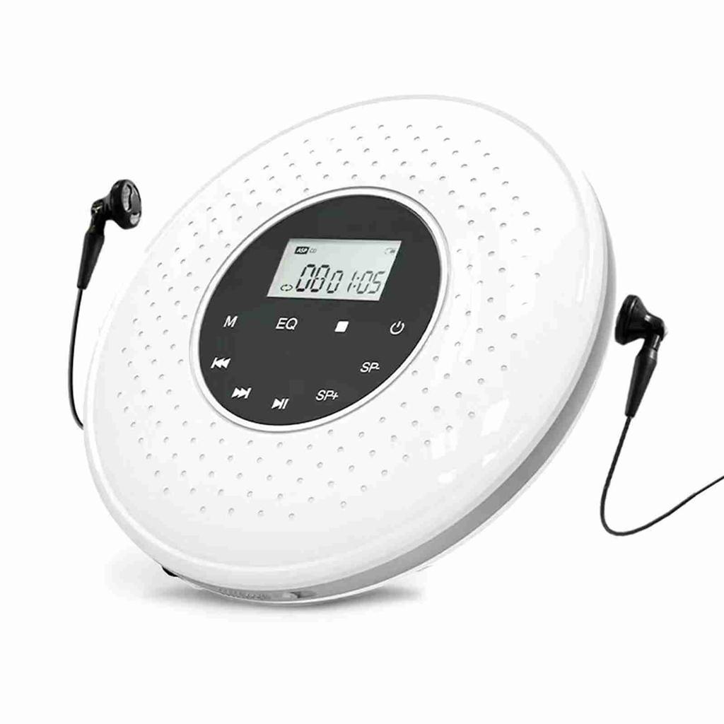 Portable CD Player with 3.5mm Wired Headphones Support TF Card MP3 Music Player A B Repeat Function with LCD Display