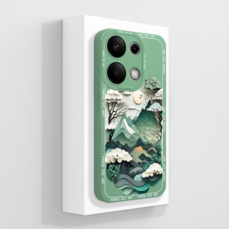 For Poco M6 Pro Case Oil Painting Phone Cover Soft Liquid Silicone Shockproof Bumper For Xiaomi Poco M6 Pro 4G Carcasa Protector