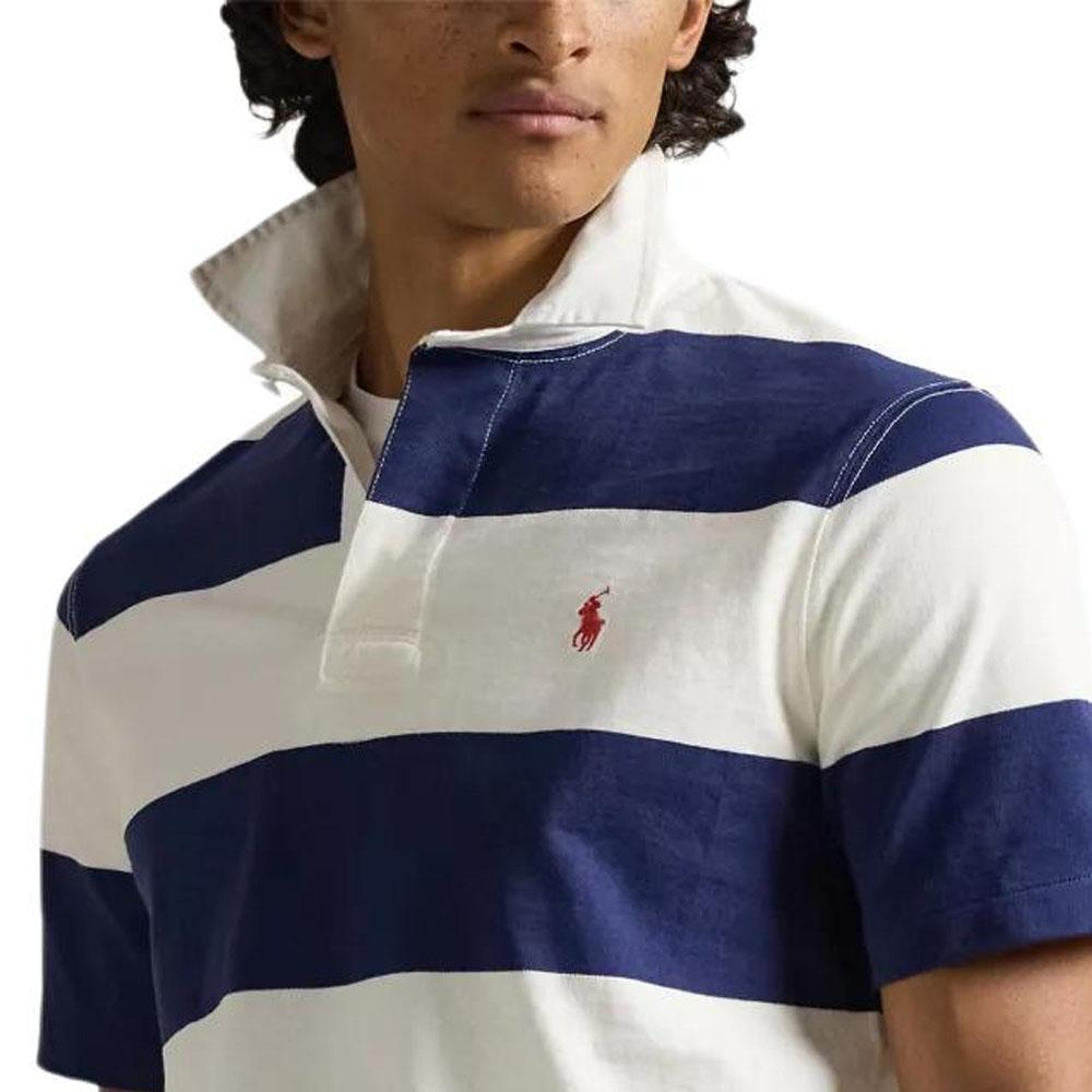 Polo Ralph Lauren SS26 Поло с коротким рукавом и вышивкой полосатого пони Классическая версия Мужские топы 710964538501