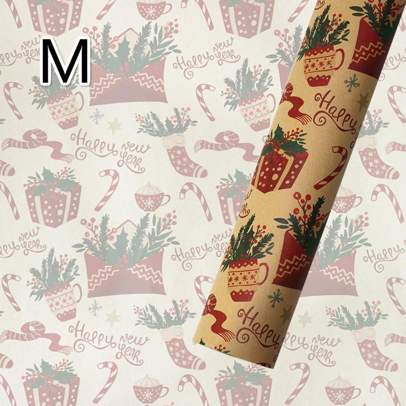 73 * 51 см, новая оберточная бумага для рождественских подарков, европейский стиль, ретро, крафт, подарочная бумага, снежинка, рождественская елка
