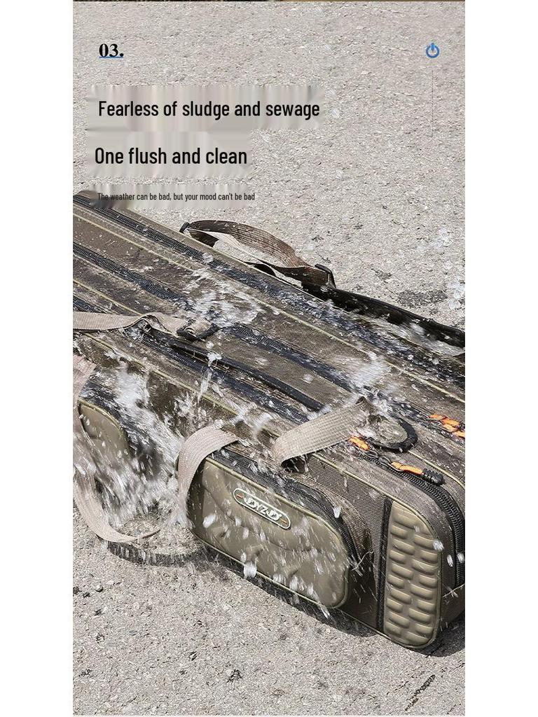 Waterproof Lightweight Canvas Fishing Rod Bag - Large Capacity, Portable, Multifunctional, Stylish Design