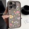 Ударопрочный чехол для телефона с мультяшным цветочным узором для iPhone 16 Pro Max 15 Pro 14 13 12 11 XS XR 8 7 силиконовый матовый TPU мягкий противоударный бампер