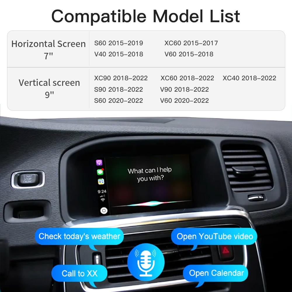 AUTOABC беспроводной/проводной Carplay Android Auto модуль для Volvo V40 V60 V70 S60 S80 XV60 XC70 D2 5.8 OEM экран радио камера