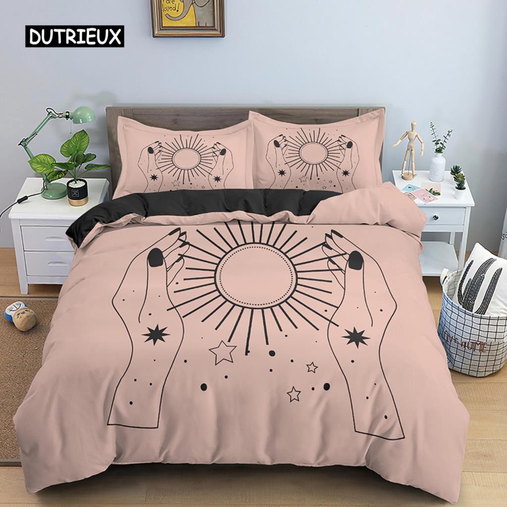 Покрывало на кровать King Size Queen Size с изображением ладони короля Коллекция покрывал Boho Магическая Мандала Покрывало на одеяло Рука Фатимы Покрывало на одеяло с изображением Руки Хамсы Полиэстер