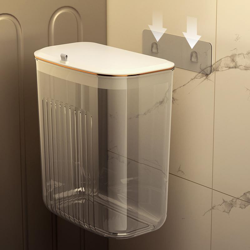Storage Box with Lid for Bathing Clothes Storage Basket for Household Bathroom Transparent Large Wall Hanging Basket for Dirty Clothes Laundry Basket