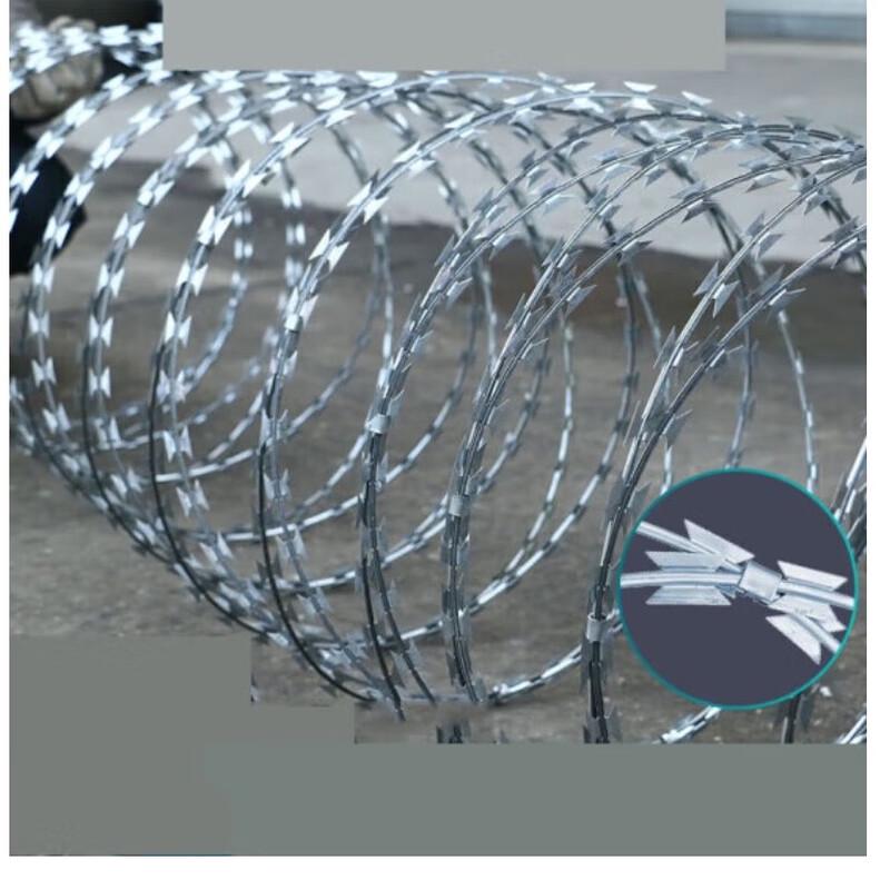 Hot-Dip Galvanized Spiral Barbed Wire Security Fence