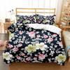 Цветочный Комплект Постельного Белья Ботанический Цветок Пододеяльник Размер Queen Мягкий Бохо Розы Цветы Листья Принт Покрывало Для Подростков Взрослых Декор