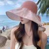 Ladies sun hat color glue printing mesh sequin knitted sun hat sun protection breathable big edge bucket hat