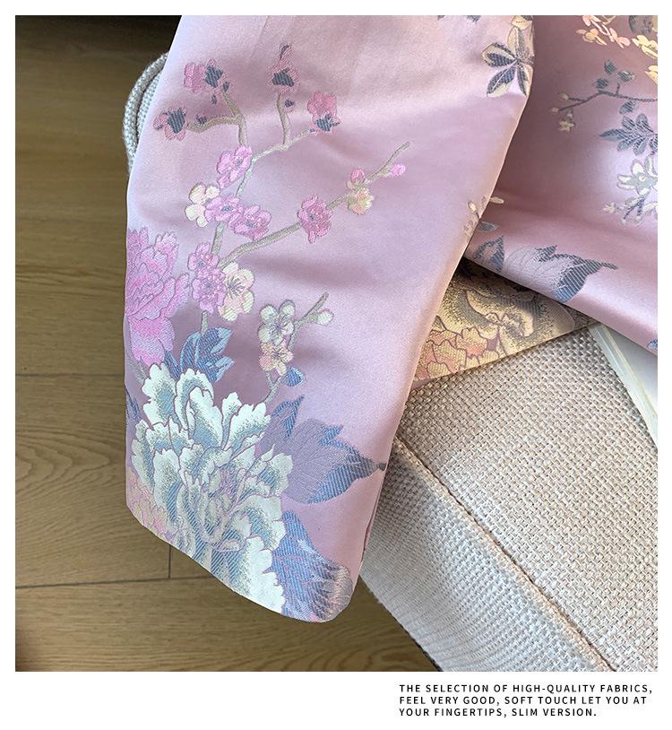 Women's Autumn Tang Suit Jacquard Brocade Jacket with Gold Embroidery