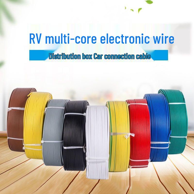 White Single-Core RV Soft Electronic Wire - Flame-Retardant, Pure Copper, Multi-Color, 4 and 6 Square Options