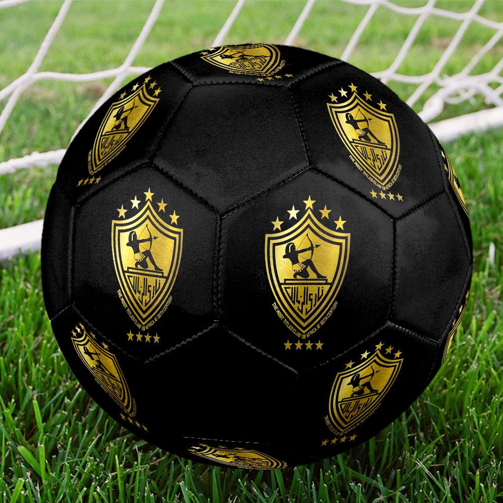 Zamalek SC Size 5 Soccer Ball, Machine-Stitched PVC, Durable & High Bounce, All Ages Fit, fan merchandise, matches & outdoor use.