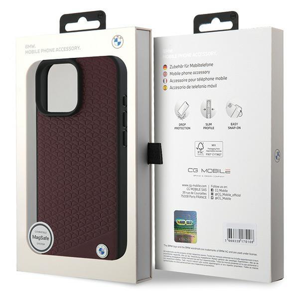 Etui Do Iphone 16 Pro Max Bmw - Skórzane Magsafe, Obudowa, Czerwone, Case