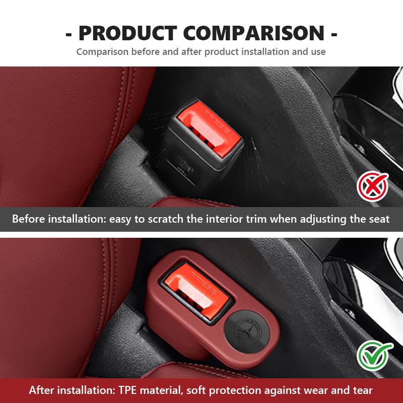 For Benz Car Seat Belt Buckle Anchor Socket Anti-collision Protect Cover Exclusive AMG SPRINTER V CLASS VIANO W124 W203 W204