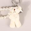 Брелок в виде сердца с жемчугом и бантом, милый плюшевый брелок в стиле Ins, держатель для ключей для девочек, подвеска на сумку, наушники, подвеска