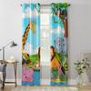 Cartoon African Landscape With Wild Animal Window Curtains For Living Room Kitchen Modern Curtains Home Decor Blinds Drapes