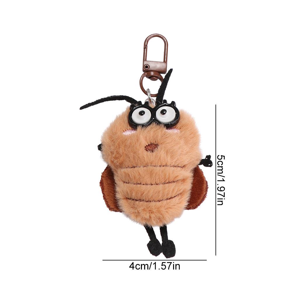 Ornaments Plush Cockroach Pendant Creative Car Key Ring Personality Cockroach Keychain Gifts