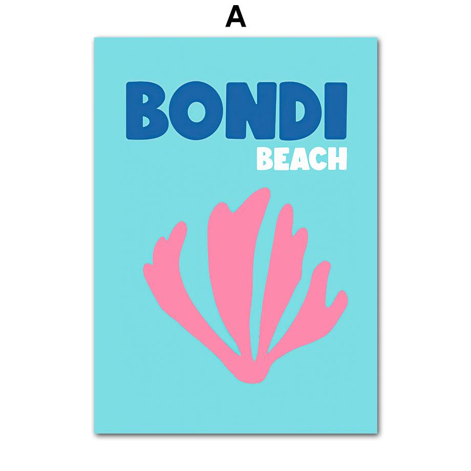 Preppy Color Travel Posters Miami Bondi Palms Ibiza Mykonos Capry Art Print Minimalist Nordic Canvas Painting Living Room Decor