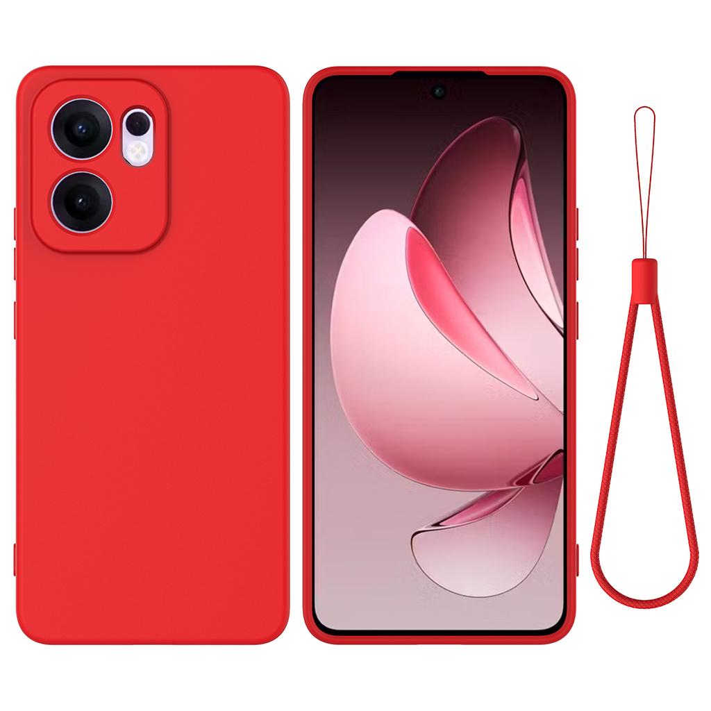 For Oppo Reno13 F 5G/Oppo Reno13 F 4G Liquid Silicone Case Phone Back Cover with Hand Strap