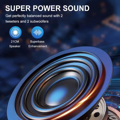 Bluetooth-совместимая колонка Беспроводная стереоколонка с двойным сабвуфером Глубокий бас Подсветка Громкий бумбокс для домашней вечеринки Путешествий