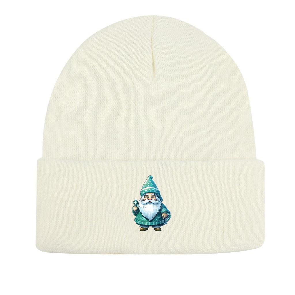 Green Dwarf Print Knit Cap Beanie, Skullies Beanies Cuff Winter Leisure Gorro Knitted Cap Beanie