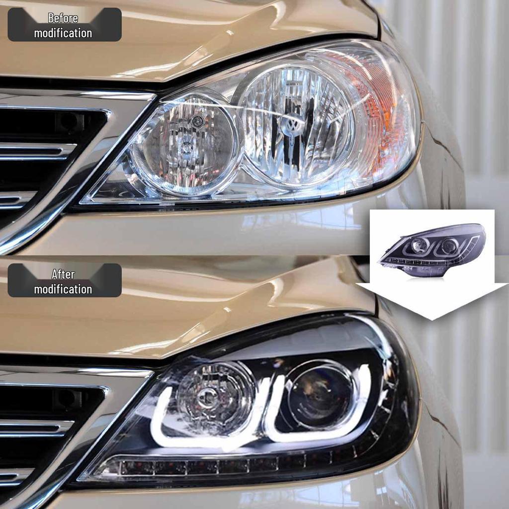 Светодиодная сборка фар с ДХО и поворотниками для Volkswagen Lavida 08-12