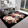 Классический черный цветочный ковер в европейском стиле для роскошной спальни и гостиной