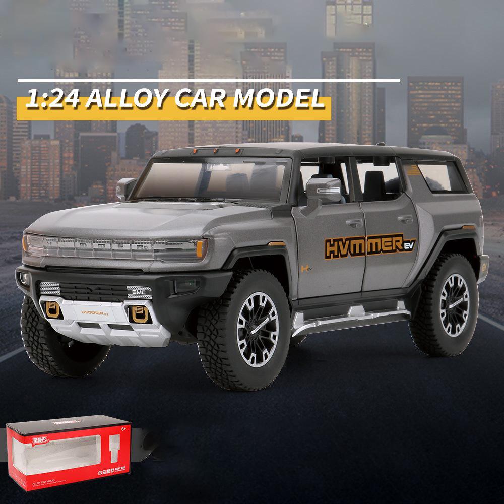 Масштаб 1/24 EV, грузовик, модель автомобиля из сплава, новая энергия, внедорожник, игрушки со звуком и светом, два стиля, подарки для детей