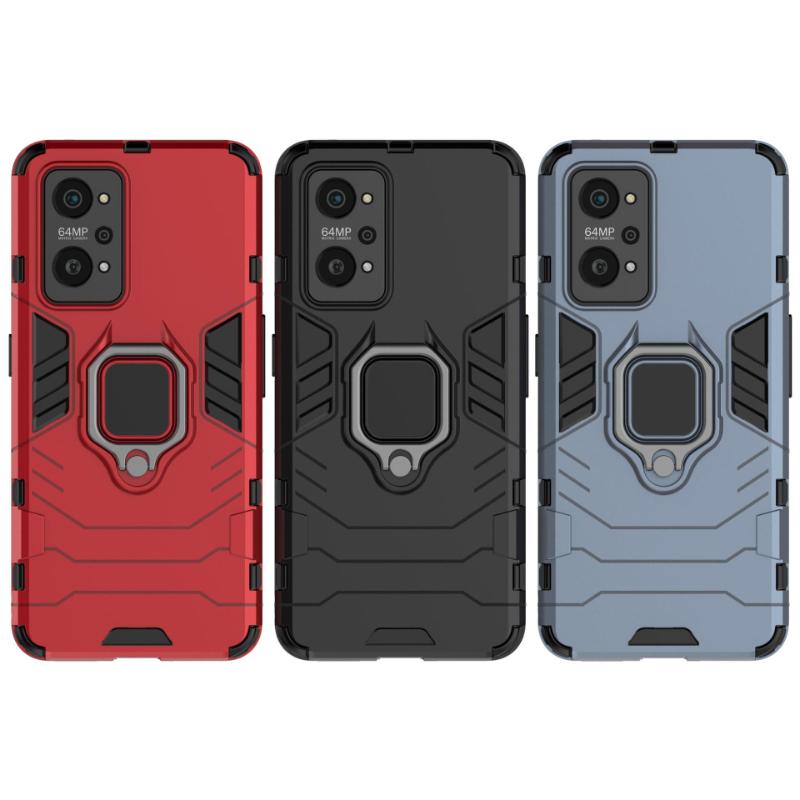 Для OPPO Realme GT 2 GT2 Pro задняя крышка телефона чехол противоударный защитный анти-падения металлический держатель кольца магнитный защитный чехол