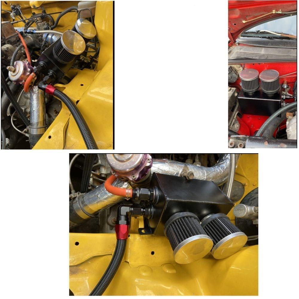 Маслоуловитель резервуар AN8 с фильтром сапуна гоночный 1200 мл 1.2L двойной перегородкой двойной фильтр двигатель автомобильные аксессуары